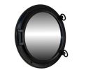 Gloss Black Decorative Ship Porthole Mirror 15""