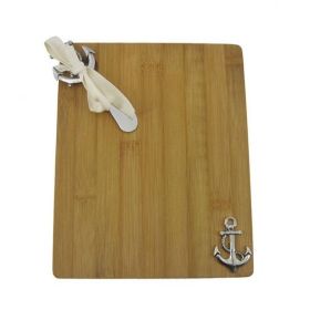 Bamboo Cutting Board with Anchor and Spreader 9""