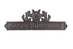 Cast Iron Crews Quarters Sign with Ship Wheel and Anchors 9""