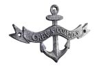 Antique Silver Cast Iron Crews Quarters Anchor Sign 8""