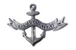 Antique Silver Cast Iron Crews Quarters Anchor Sign 8""