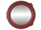 Dark Red Decorative Ship Porthole Mirror 20""