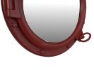 Dark Red Decorative Ship Porthole Mirror 20""