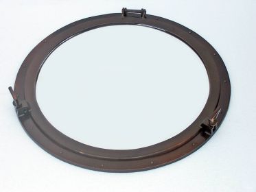 Deluxe Class Antique Copper Decorative Ship Porthole Mirror 30""