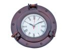 Antique Copper Deluxe Class Porthole Clock 8""