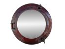 Antique Copper Decorative Ship Porthole Mirror 20""