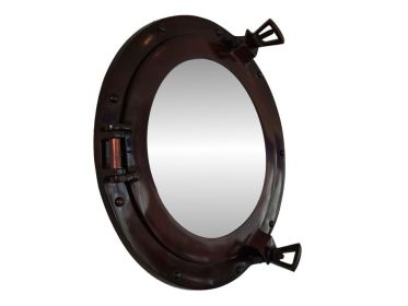 Antique Copper Decorative Ship Porthole Mirror 12""