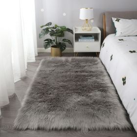 "Cozy Collection" Ultra Soft Fluffy Faux Fur Sheepskin Area Rug (Color: as Pic)
